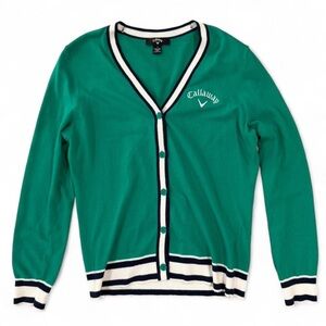 Callaway Womens Coolmax Sweater Cardigan Golf Green Medium